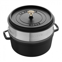 STAUB Cocotte con cestello a vapore nera 26cm STAUB_40510-606-0