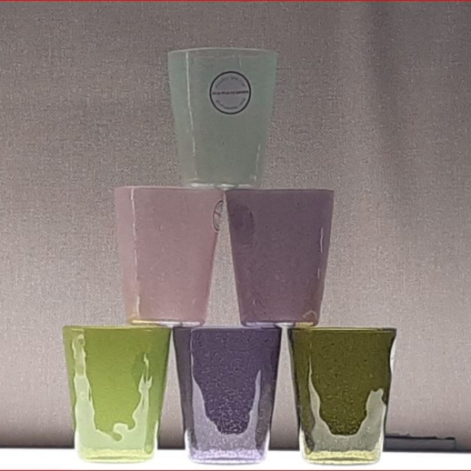 Verre Memento Olive – Gobelet Artisanal Soufflé Main, Bulles Uniques, Couleur Intense En Pâte De Verre