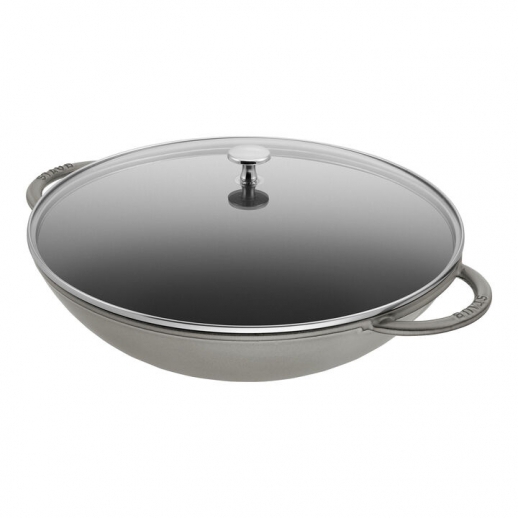 STAUB Wok con coperto in vetro grigio grafite 37cm STAUB_40509-336-0