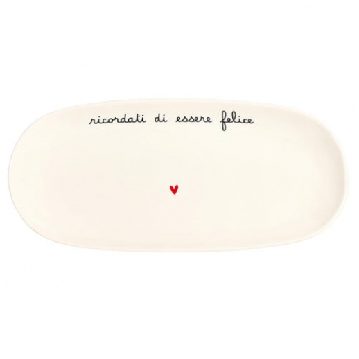 SIMPLE DAY PIATTO OVALE FONDO 34CM RICORDATI DI ESSERE FELICE SIMPLE DAY_10010836